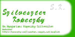 szilveszter kopeczky business card